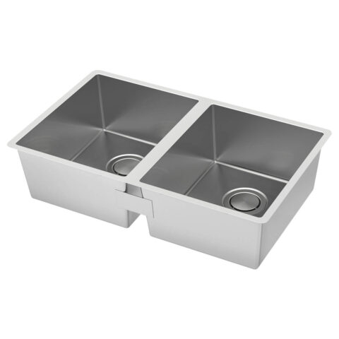 Double bowl top mount sink